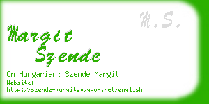 margit szende business card